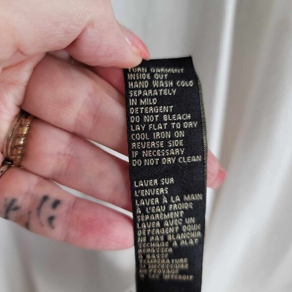 DG2 Diane Gilman BNWOT White Knit flowy turtleneck with sheer back - Picture 8 of 10